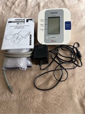 OMRON White and Gray Digital Blood Pressure Monitor with Cuff